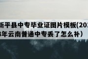 新平县中专毕业证图片模板(2013年云南普通中专丢了怎么补）