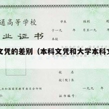 本科文凭的差别（本科文凭和大学本科文凭一样吗）