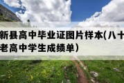 阳新县高中毕业证图片样本(八十年代老高中学生成绩单）