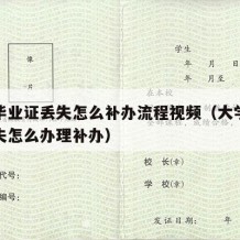 大学毕业证丢失怎么补办流程视频（大学毕业证丢失怎么办理补办）