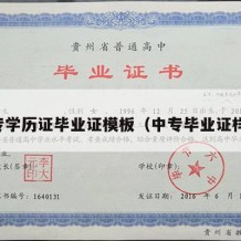 中专学历证毕业证模板（中专毕业证样式）