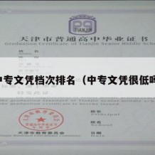 中专文凭档次排名（中专文凭很低吗）