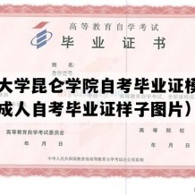 青海大学昆仑学院自考毕业证模板（青海成人自考毕业证样子图片）