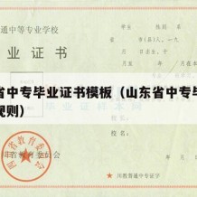 山东省中专毕业证书模板（山东省中专毕业证编号规则）