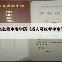 成人怎么修中专学历（成人可以考中专学历吗）