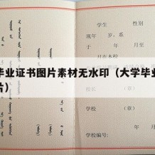 大学毕业证书图片素材无水印（大学毕业证证书图片）