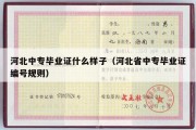 河北中专毕业证什么样子（河北省中专毕业证编号规则）