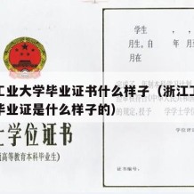 浙江工业大学毕业证书什么样子（浙江工业大学的毕业证是什么样子的）