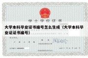 大学本科毕业证书编号怎么生成（大学本科毕业证证书编号）