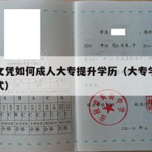 大专文凭如何成人大专提升学历（大专学历提升方式）