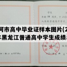 讷河市高中毕业证样本图片(2014年黑龙江普通高中学生成绩单）