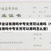 中专毕业证有用吗中专文凭可以用吗（中专毕业证有用吗中专文凭可以用吗怎么查）