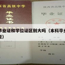 本科毕业证和学位证区别大吗（本科毕业证与学位证）