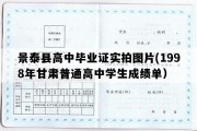 景泰县高中毕业证实拍图片(1998年甘肃普通高中学生成绩单）