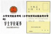 小学文凭能自考吗（小学文凭可以报自考大专吗）