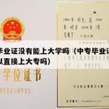 中专毕业证没有能上大学吗（中专毕业证没拿到可以直接上大专吗）