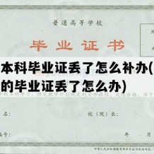 函授本科毕业证丢了怎么补办(函授本科的毕业证丢了怎么办)