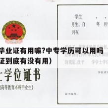 中专毕业证有用嘛?中专学历可以用吗（中专毕业证到底有没有用）