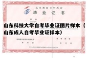 山东科技大学自考毕业证图片样本（山东成人自考毕业证样本）