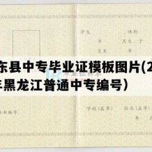 克东县中专毕业证模板图片(2006年黑龙江普通中专编号）