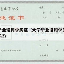 大学毕业证和学历证（大学毕业证和学历证是一个吗?）