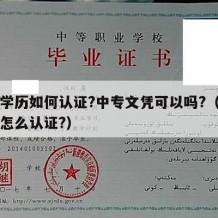 中专学历如何认证?中专文凭可以吗?（中专学历怎么认证?）