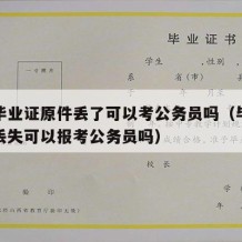 大学毕业证原件丢了可以考公务员吗（毕业证原件丢失可以报考公务员吗）