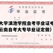 云南大学滇池学院自考毕业证电子版图（云南自考大专毕业证定做）