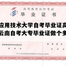 滇西应用技术大学自考毕业证高清样本（云南自考大专毕业证做个多少钱）