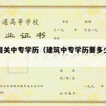 建筑相关中专学历（建筑中专学历要多少学费）