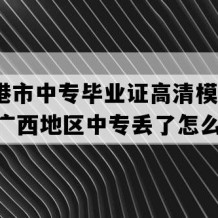 防城港市中专毕业证高清模板(2017年广西地区中专丢了怎么补）