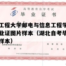 武汉工程大学邮电与信息工程学院自考毕业证图片样本（湖北自考毕业证实拍样本）