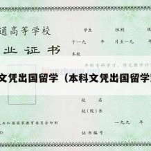 本科文凭出国留学（本科文凭出国留学难吗）