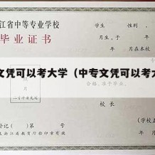 中专文凭可以考大学（中专文凭可以考大学吗）