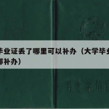 大学毕业证丢了哪里可以补办（大学毕业证丢了去哪补办）