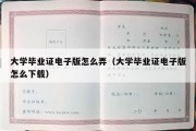 大学毕业证电子版怎么弄（大学毕业证电子版怎么下载）