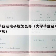 大学毕业证电子版怎么弄（大学毕业证电子版怎么下载）