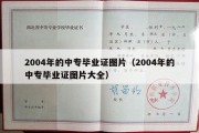 2004年的中专毕业证图片（2004年的中专毕业证图片大全）