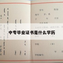 中专毕业证书是什么学历