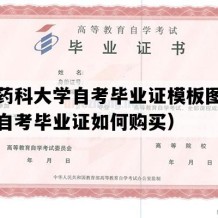 沈阳药科大学自考毕业证模板图片（辽宁自考毕业证如何购买）