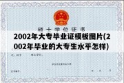 2002年大专毕业证模板图片(2002年毕业的大专生水平怎样)