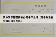 高中没学籍怎样补办高中毕业证（高中生没有学籍可以补办吗）