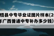 苍梧县中专毕业证图片样本(2022年广西普通中专补办多少钱）