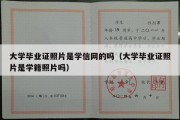 大学毕业证照片是学信网的吗（大学毕业证照片是学籍照片吗）