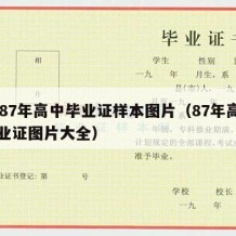 1987年高中毕业证样本图片（87年高中毕业证图片大全）