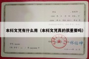 本科文凭有什么用（本科文凭真的很重要吗）