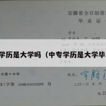 中专学历是大学吗（中专学历是大学毕业吗）