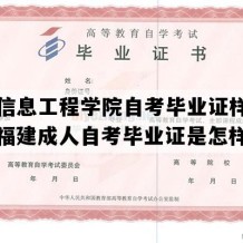 泉州信息工程学院自考毕业证样子图片（福建成人自考毕业证是怎样的）