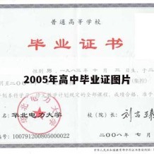 2005年高中毕业证图片