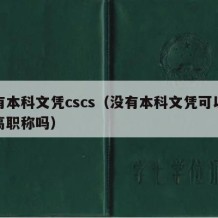 没有本科文凭cscs（没有本科文凭可以评副高职称吗）